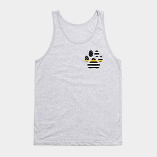 Thin Gold Line Flag Dog Paw for Police Dispatcher Tank Top